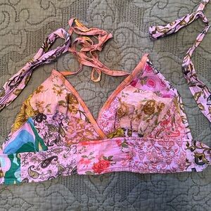 Handmade vintage patchwork bikini top